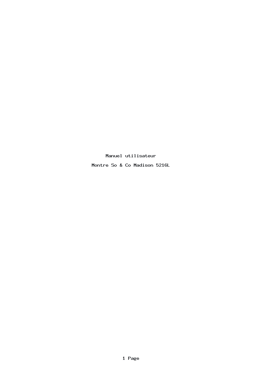 Page 1 de la notice Manuel utilisateur So & Co Madison 5216L