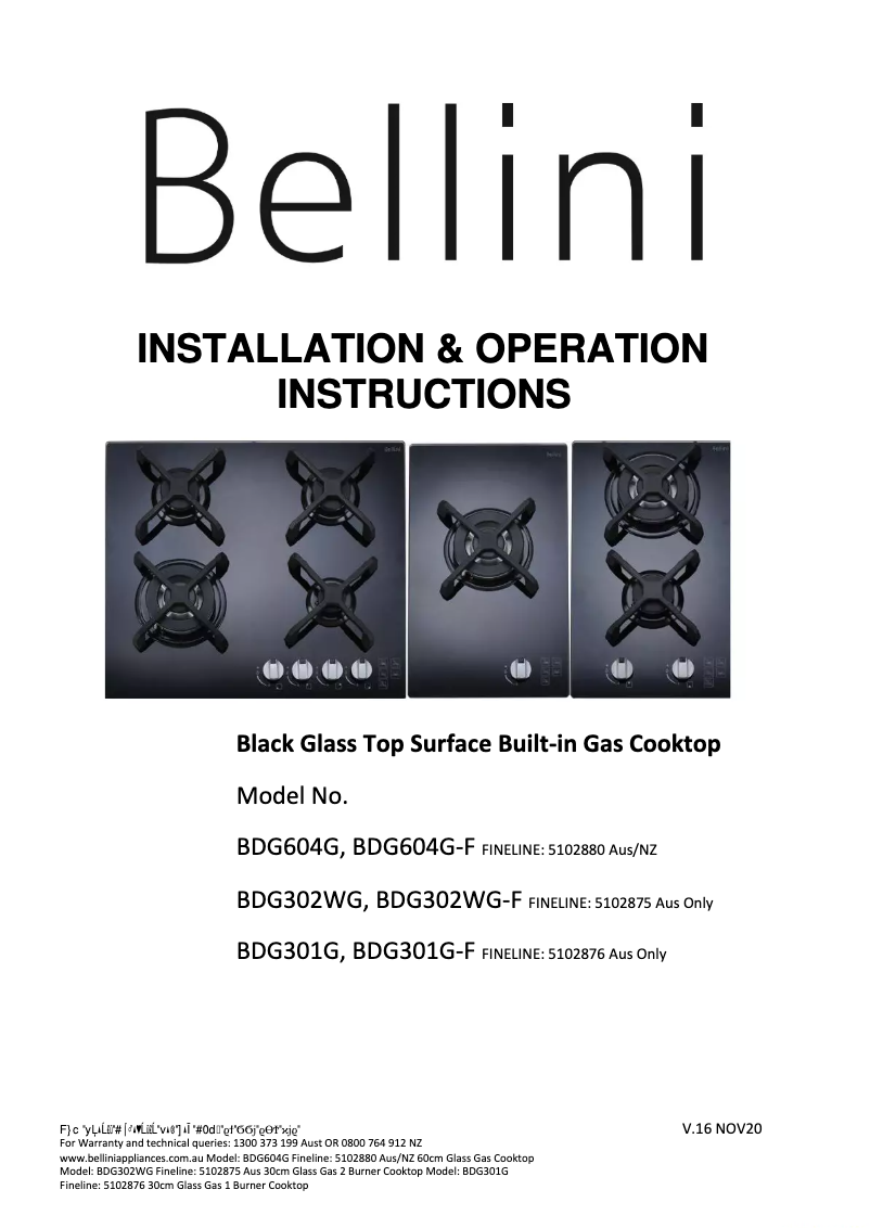 Page 1 of the manual User Manual Bellini BDG604G-F