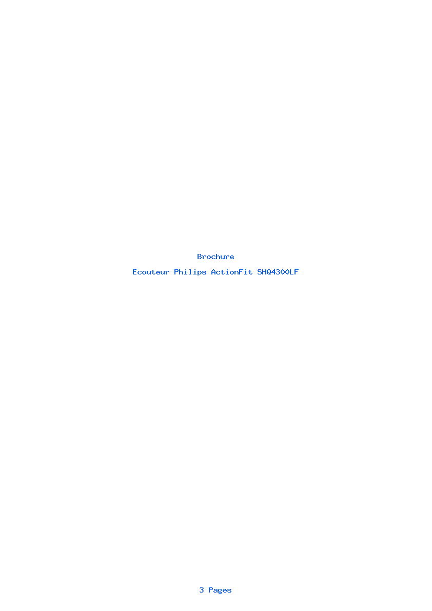 Page 1 de la notice Brochure Philips ActionFit SHQ4300LF