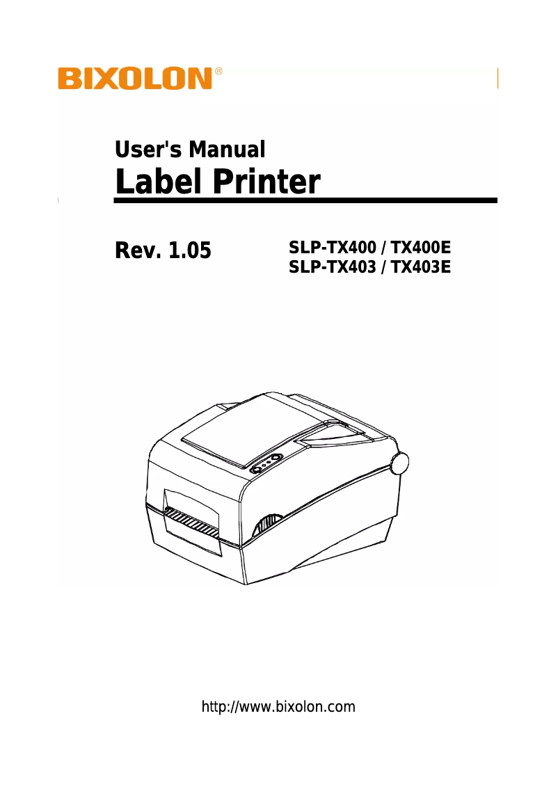 Page 1 of the manual User Manual Bixolon SLP-TX403D/BEG