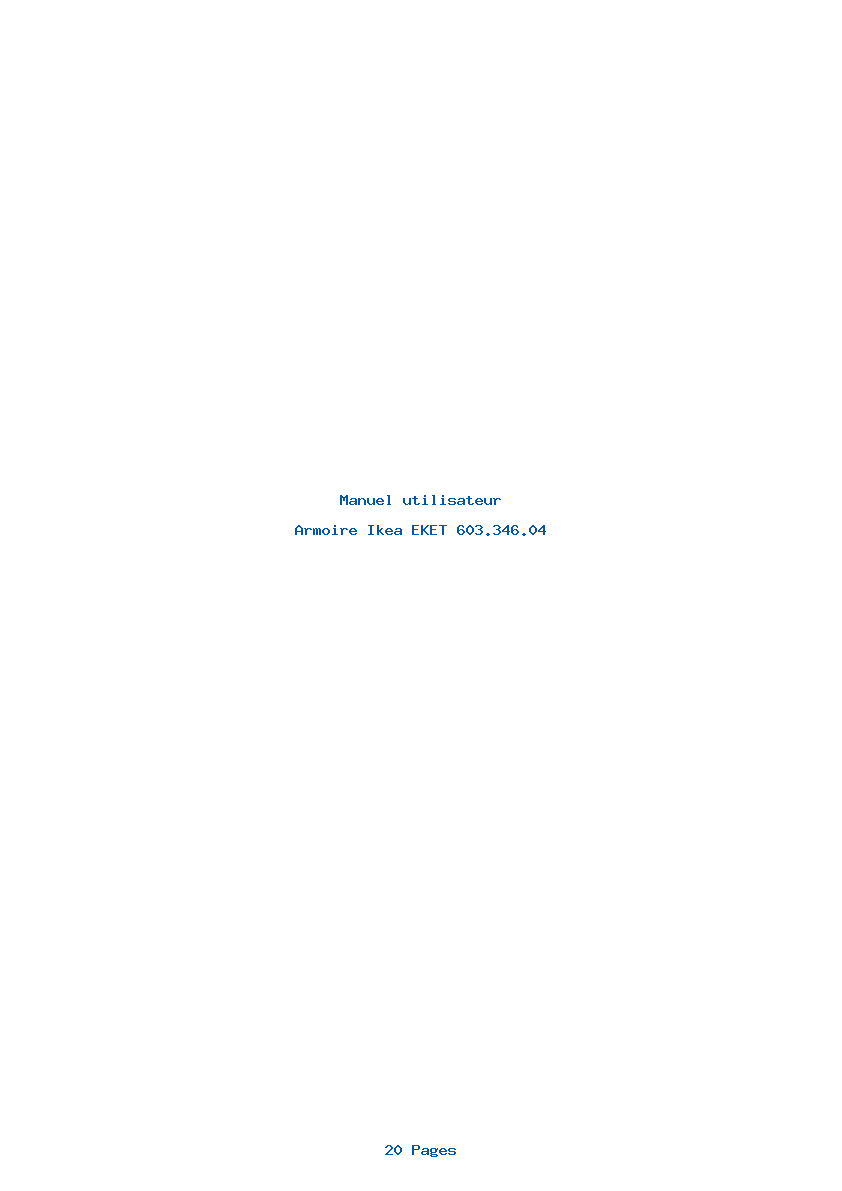 Page 1 de la notice Manuel utilisateur Ikea EKET 603.346.04