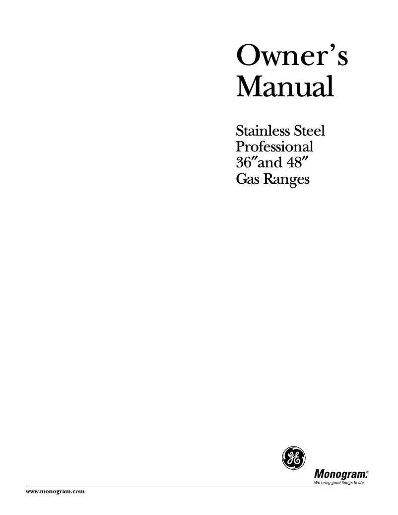 Página 1 del manual Manual de uso y mantenimiento GE ZDP36N4DWSS