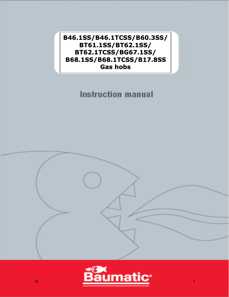 Page 1 de la notice Manuel utilisateur Baumatic B60