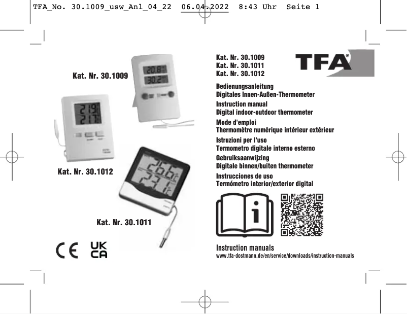Page 1 of the manual User Manual TFA 30.1009