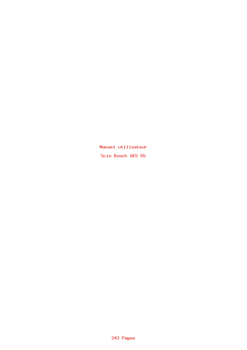 Page 1 de la notice Manuel utilisateur Bosch GKS 55
