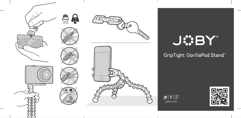 Page 1 de la notice Manuel utilisateur Joby GripTight GorillaPod Stand PRO