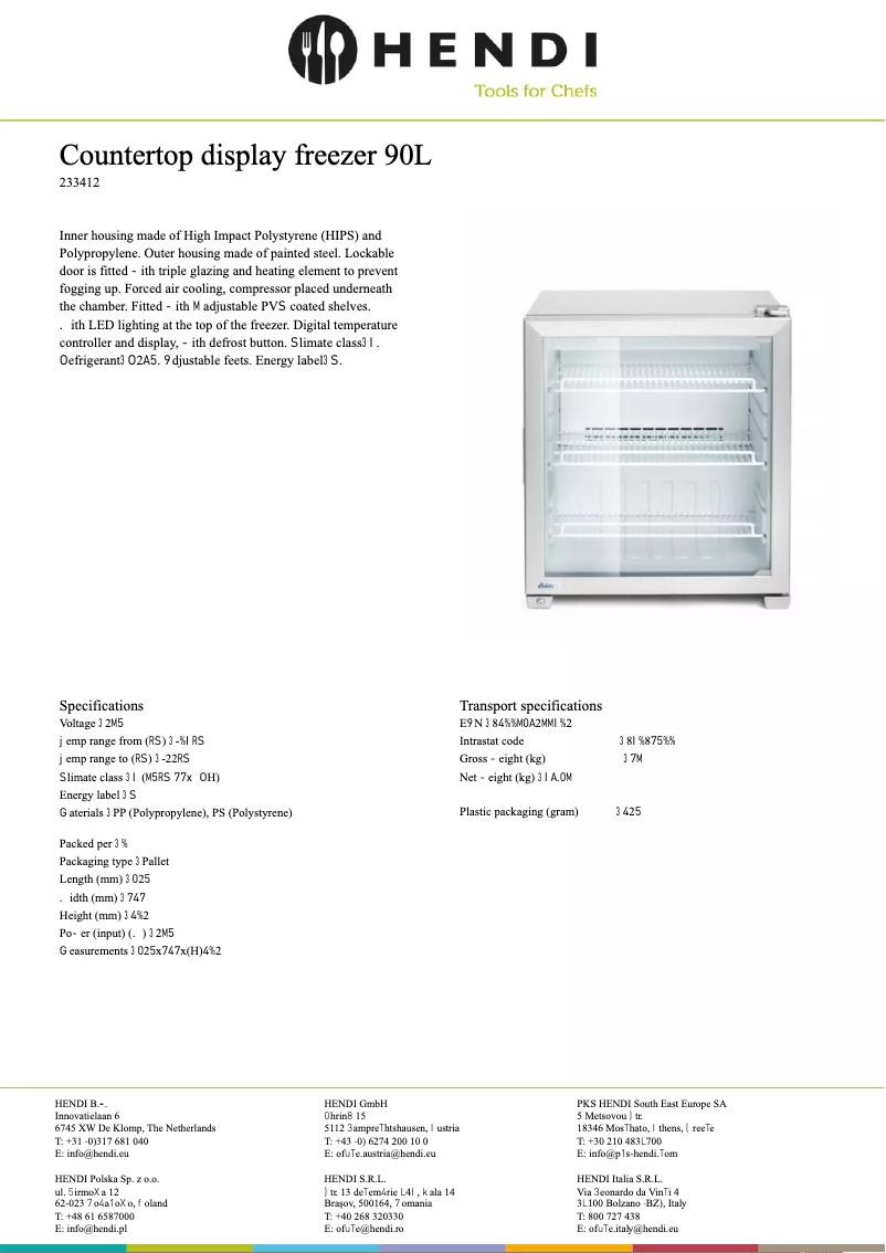 Page 1 de la notice Fiche technique Arktic 233412