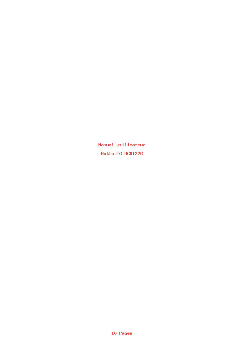 Page 1 de la notice Manuel utilisateur LG DC9122G