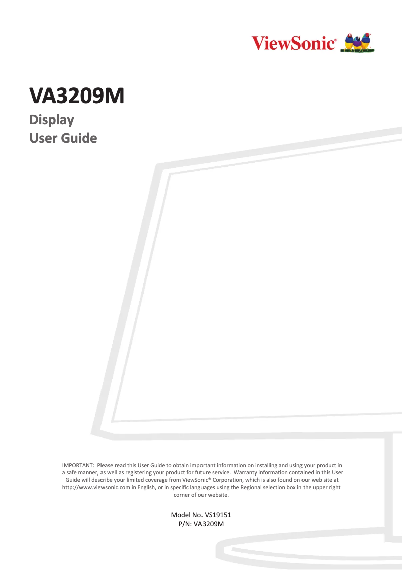 Página 1 del manual Manual de usuario Viewsonic VA3209M