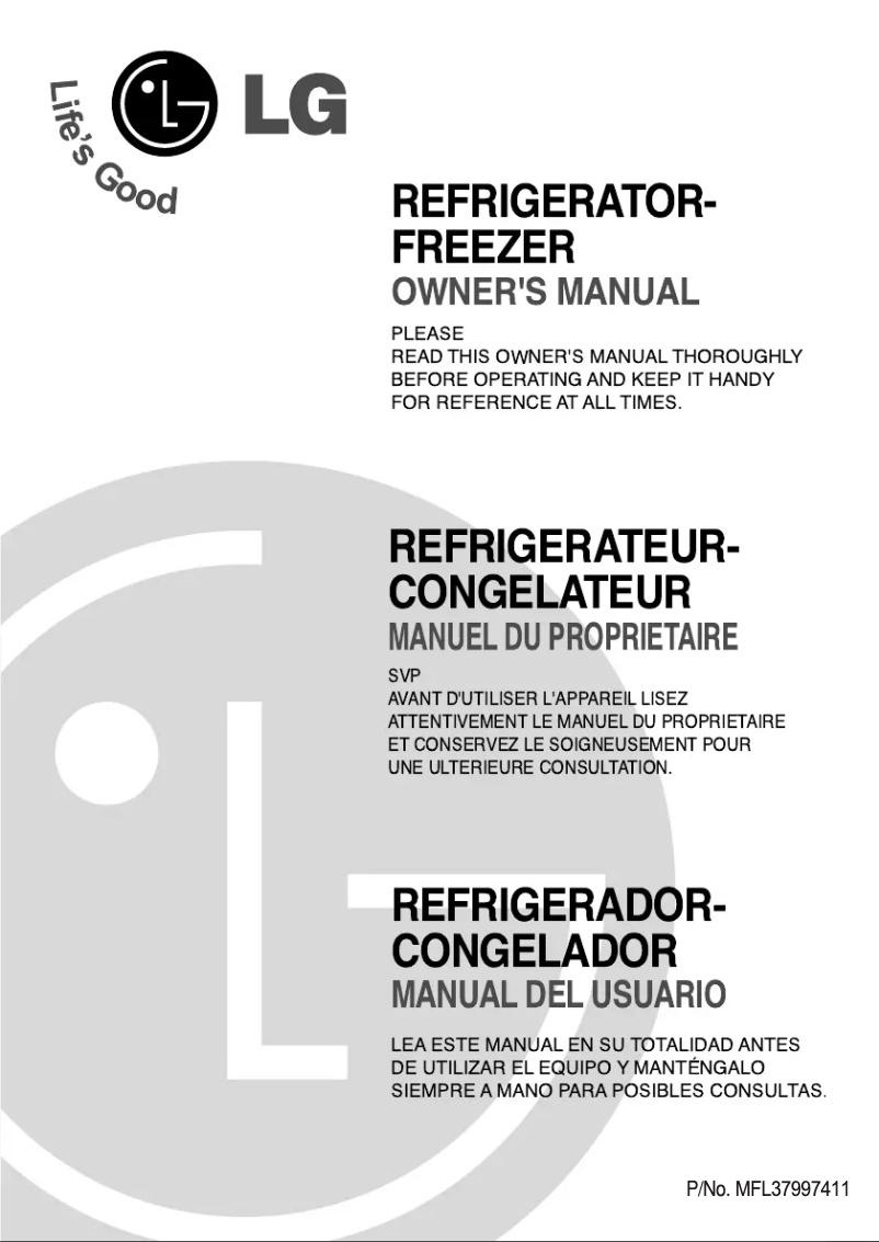 Page 1 de la notice Manuel utilisateur LG GR-B392YCK