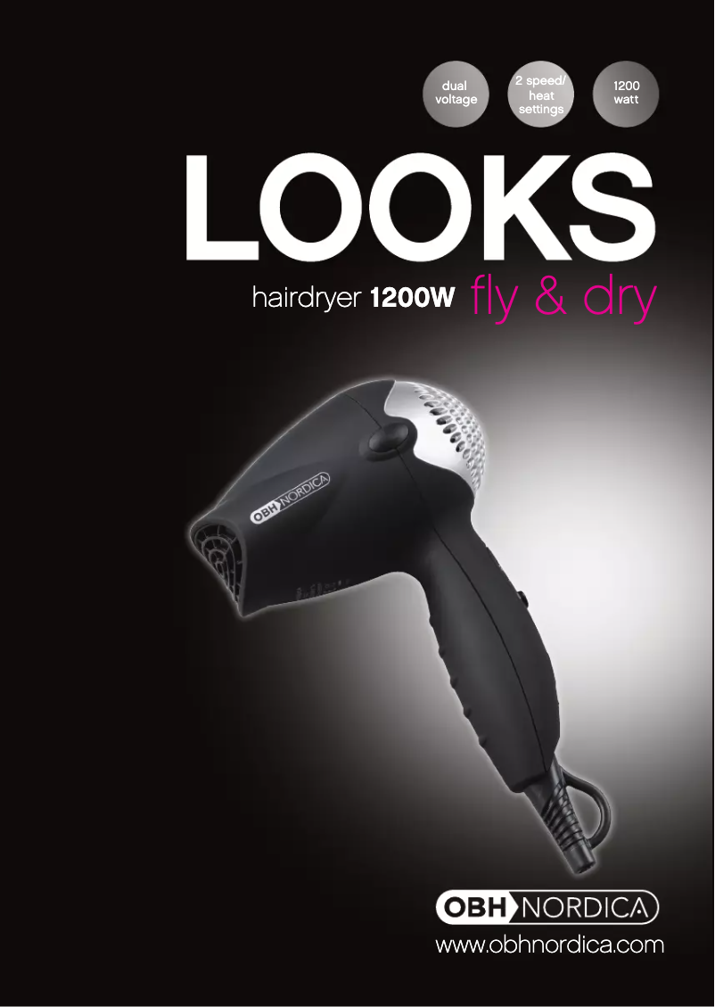 Page 1 de la notice Manuel utilisateur OBH Nordica Fly and Dry 5102