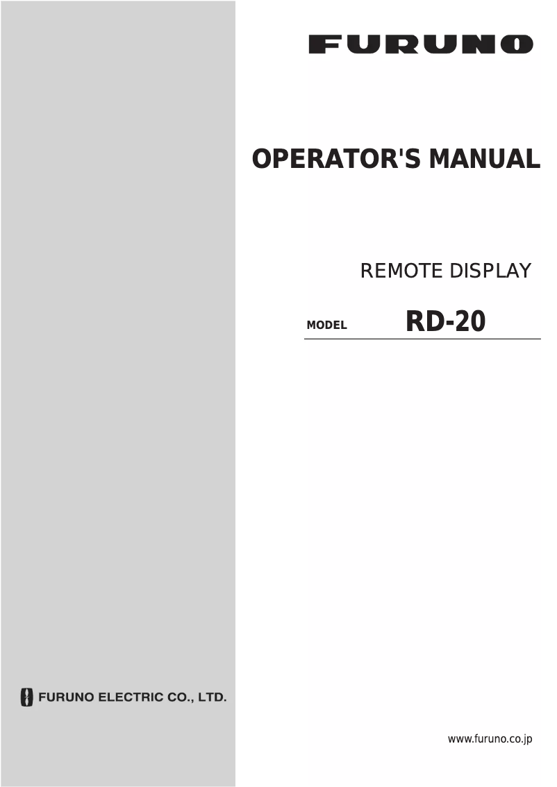 Page 1 de la notice Manuel utilisateur Furuno RD-20