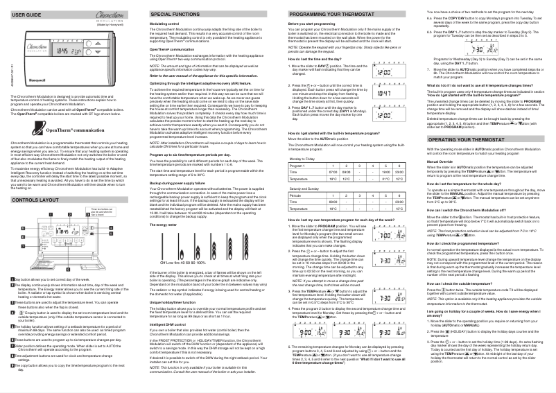 Página 1 del manual Manual de usuario Honeywell Chronotherm Modulation