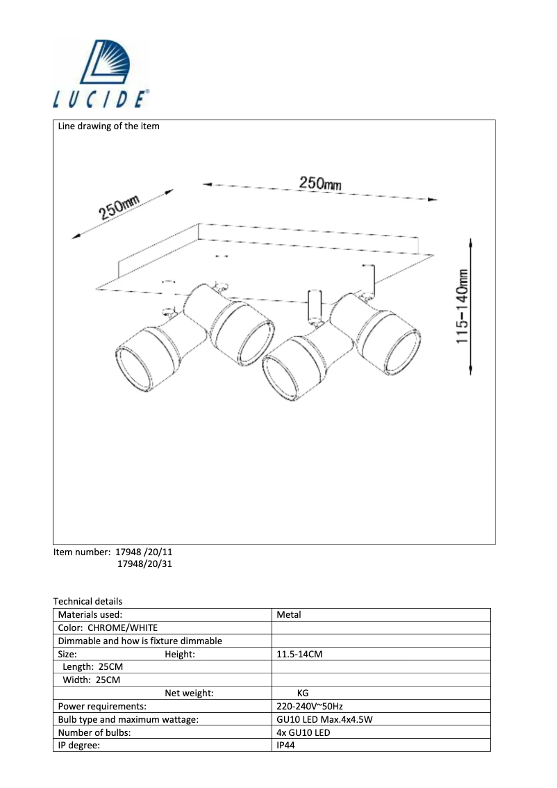 Página 1 del manual Manual de usuario Lucide Sirene-LED