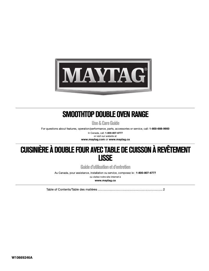 Page 1 de la notice Manuel utilisateur Maytag MET8720DS