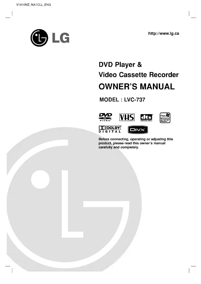 Page 1 of the manual User Manual LG LVC-737