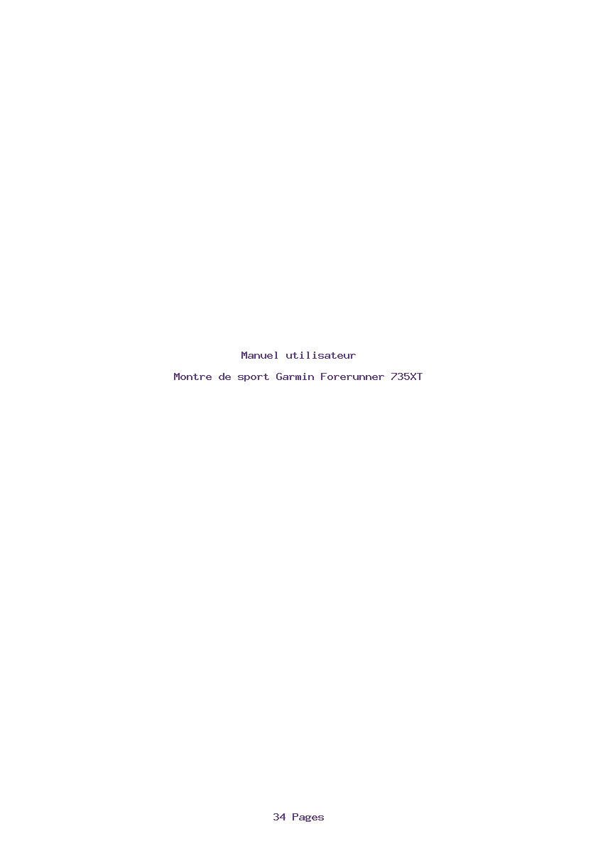 Page 1 de la notice Manuel utilisateur Garmin Forerunner 735XT