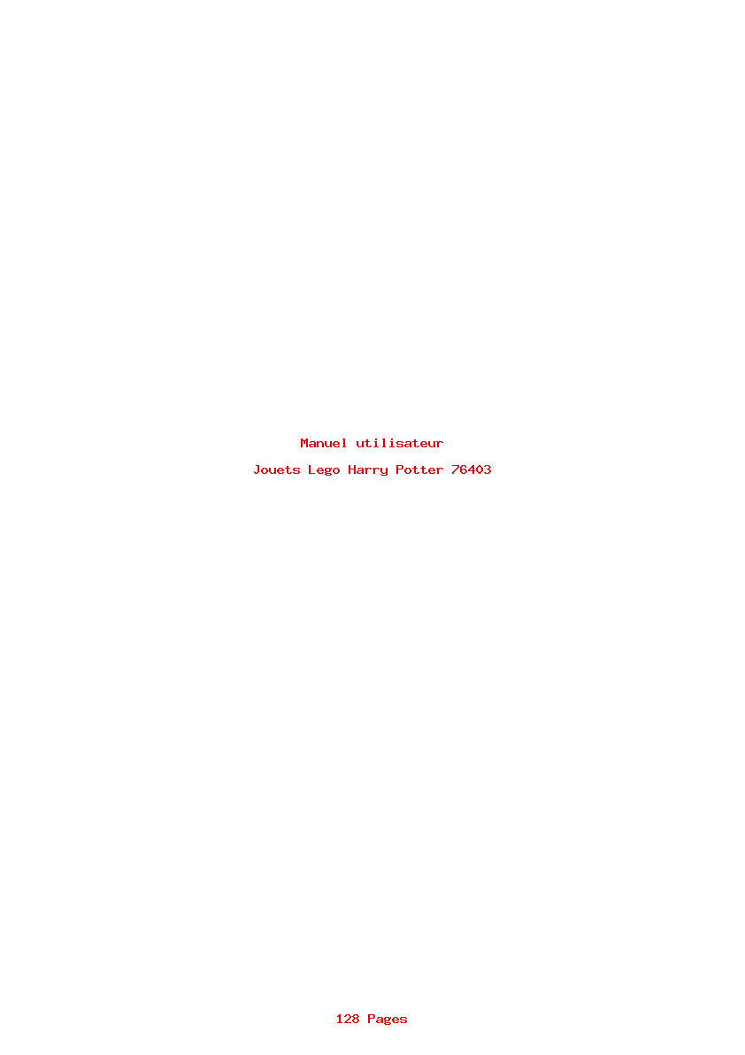 Page 1 de la notice Manuel utilisateur Lego Harry Potter 76403