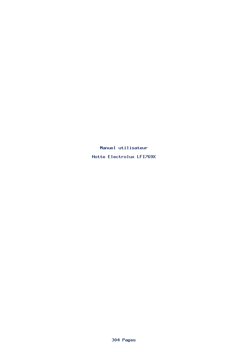 Page 1 de la notice Manuel utilisateur Electrolux LFI769X