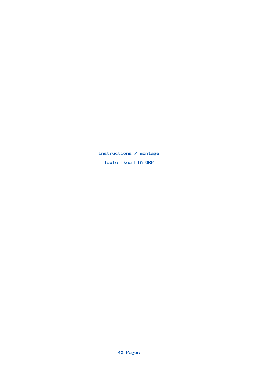 Page 1 de la notice Instructions / montage Ikea LIATORP