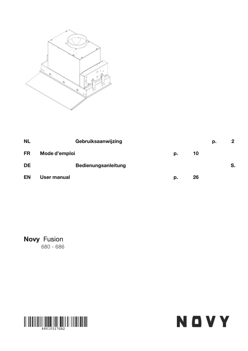 Page 1 de la notice Manuel utilisateur Novy Fusion 686