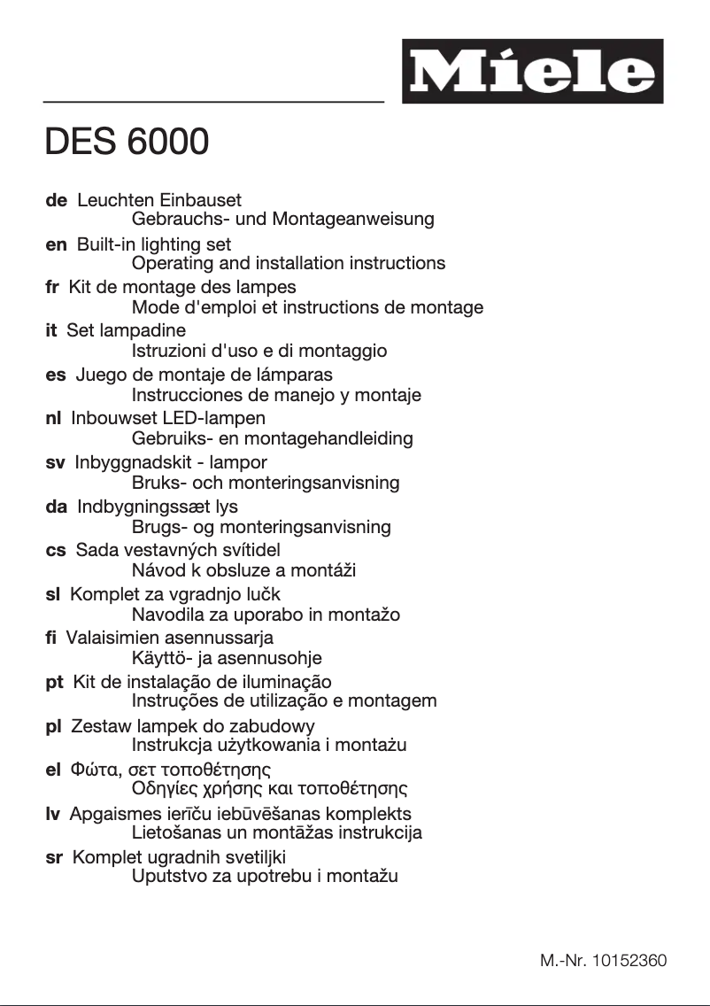 Página 1 del manual Manual de usuario Miele DES 6000