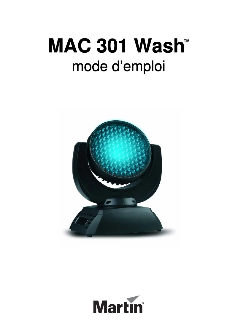 Page 1 de la notice Manuel utilisateur Martin MAC 301 Wash