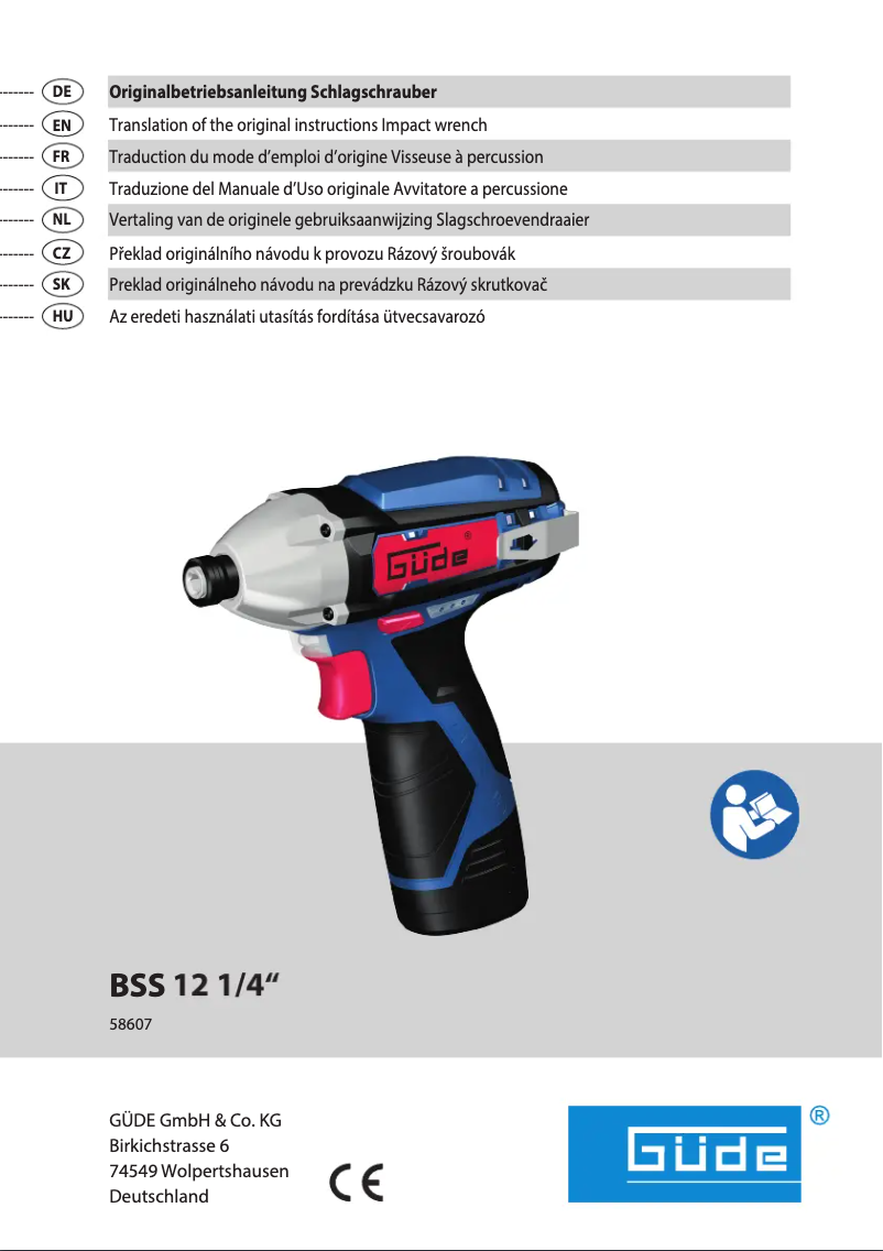 Página 1 del manual Manual de usuario Güde BSS 12 1/4-0