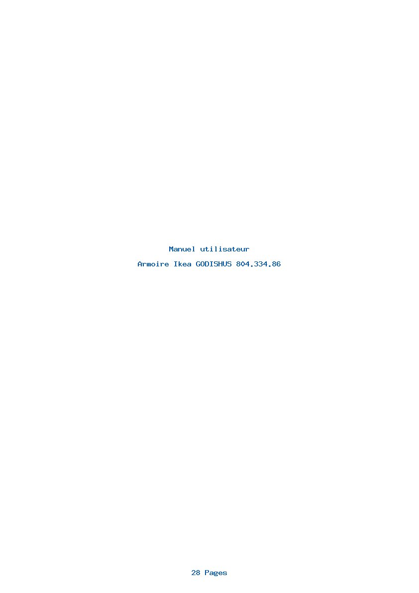 Page 1 de la notice Manuel utilisateur Ikea GODISHUS 804.334.86