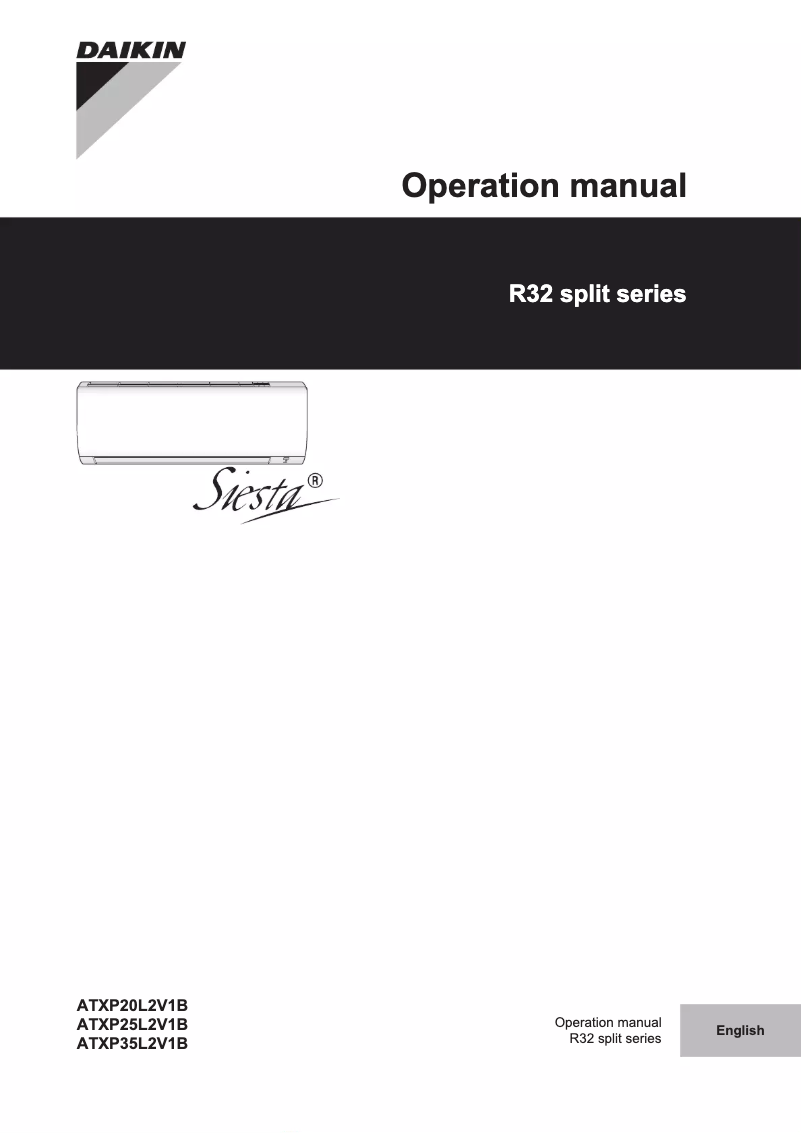 Página 1 del manual Manual de usuario Daikin ATXP20L5V1B
