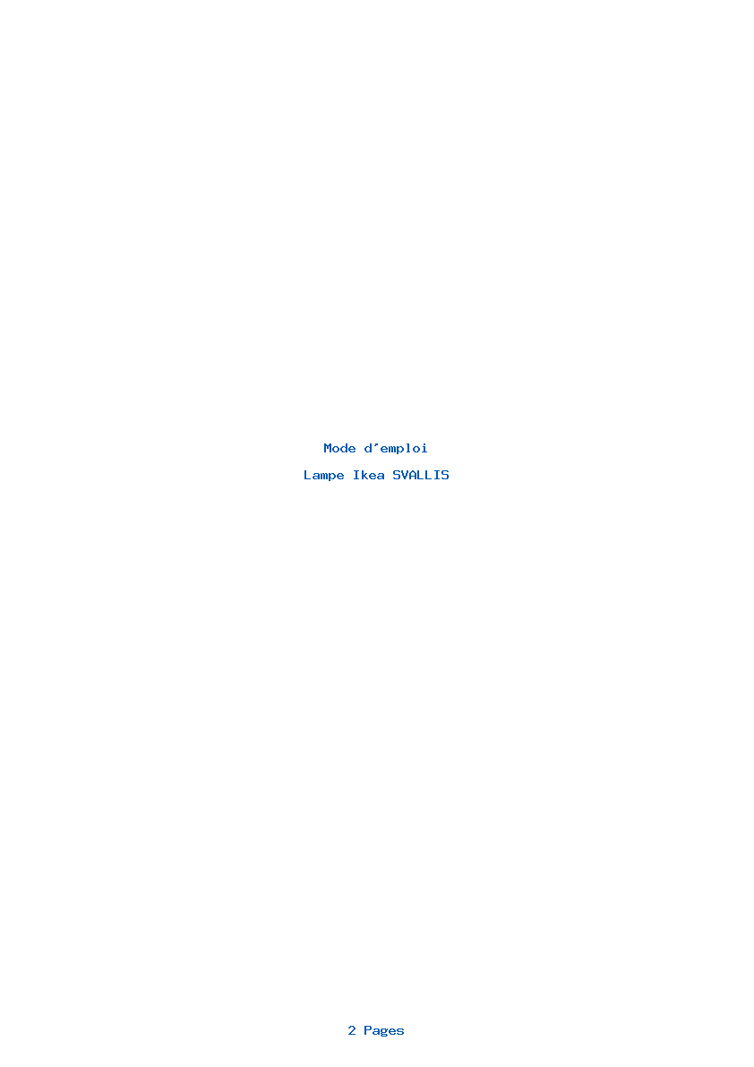 Page 1 de la notice Mode d'emploi Ikea SVALLIS