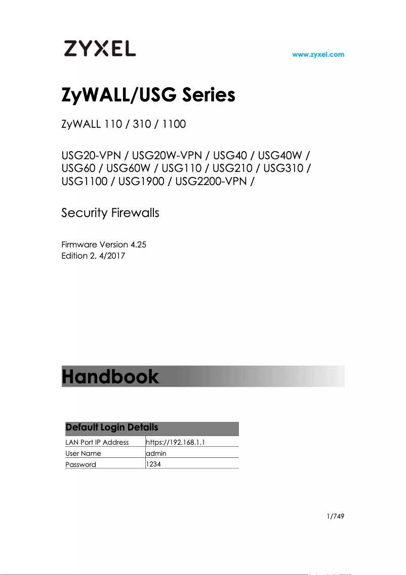 Page 1 de la notice Manuel utilisateur ZyXEL ZyWALL 1100