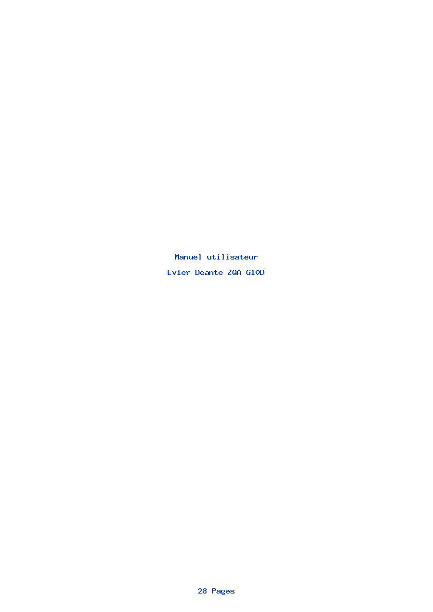 Page 1 de la notice Manuel utilisateur Deante ZQA G10D