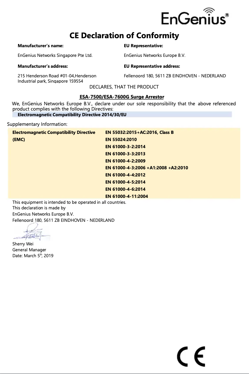 Page 1 de la notice Mode d'emploi EnGenius ESA-7600G