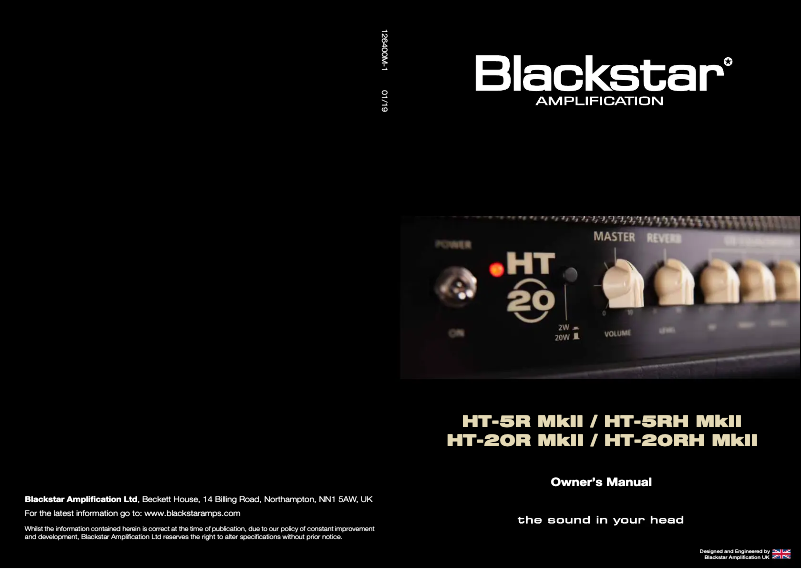 Page 1 de la notice Manuel utilisateur Blackstar HT-20R MkII