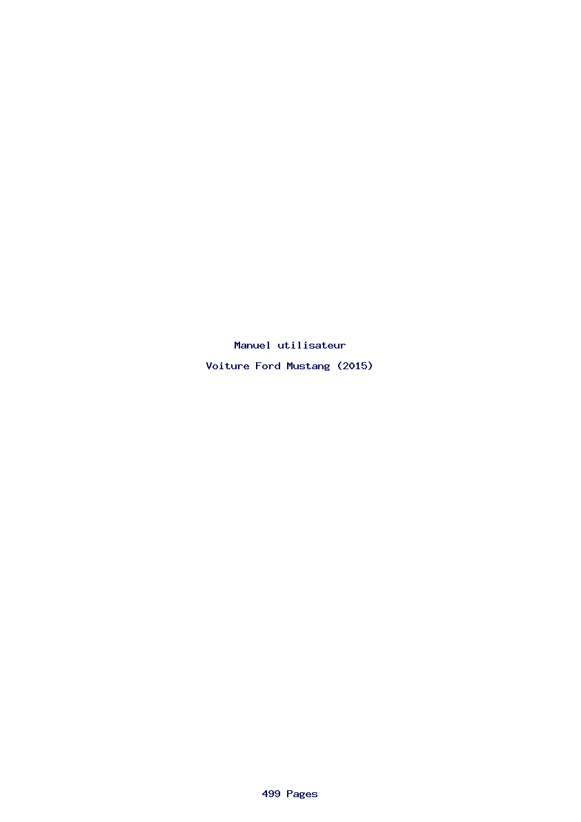 Page 1 de la notice Manuel utilisateur Ford Mustang (2015)