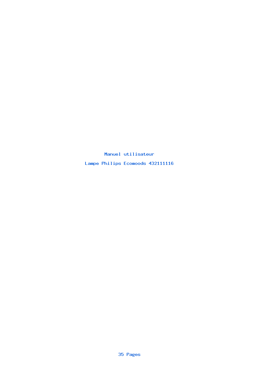 Page 1 de la notice Manuel utilisateur Philips Ecomoods 432111116