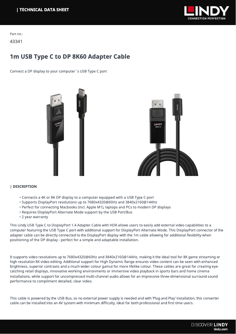 Page 1 of the manual User Manual Lindy 43341