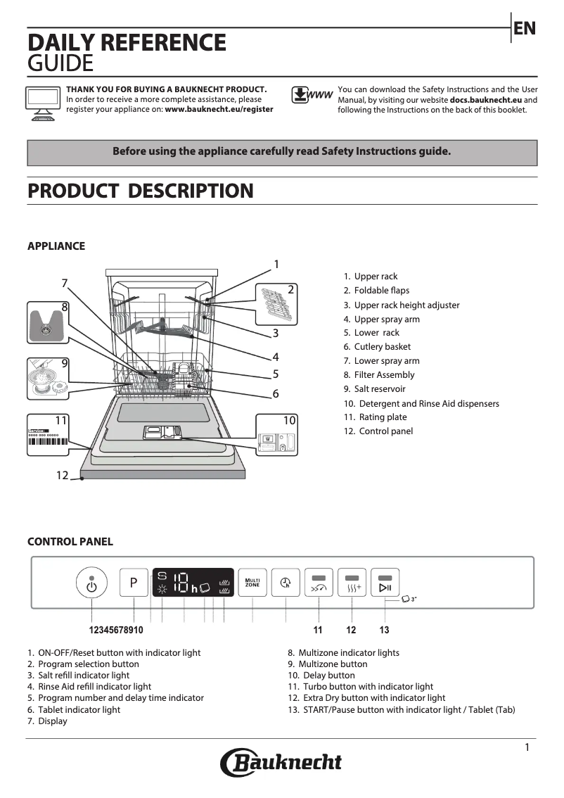 Page 1 of the manual User Manual Bauknecht BCIO 3C33 EC