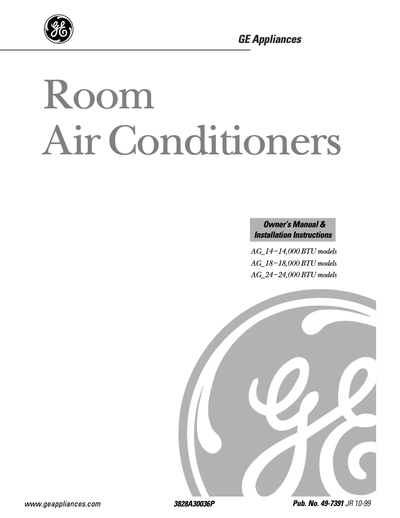 Page 1 of the manual Use and Maintenance Manual GE AGP18DB