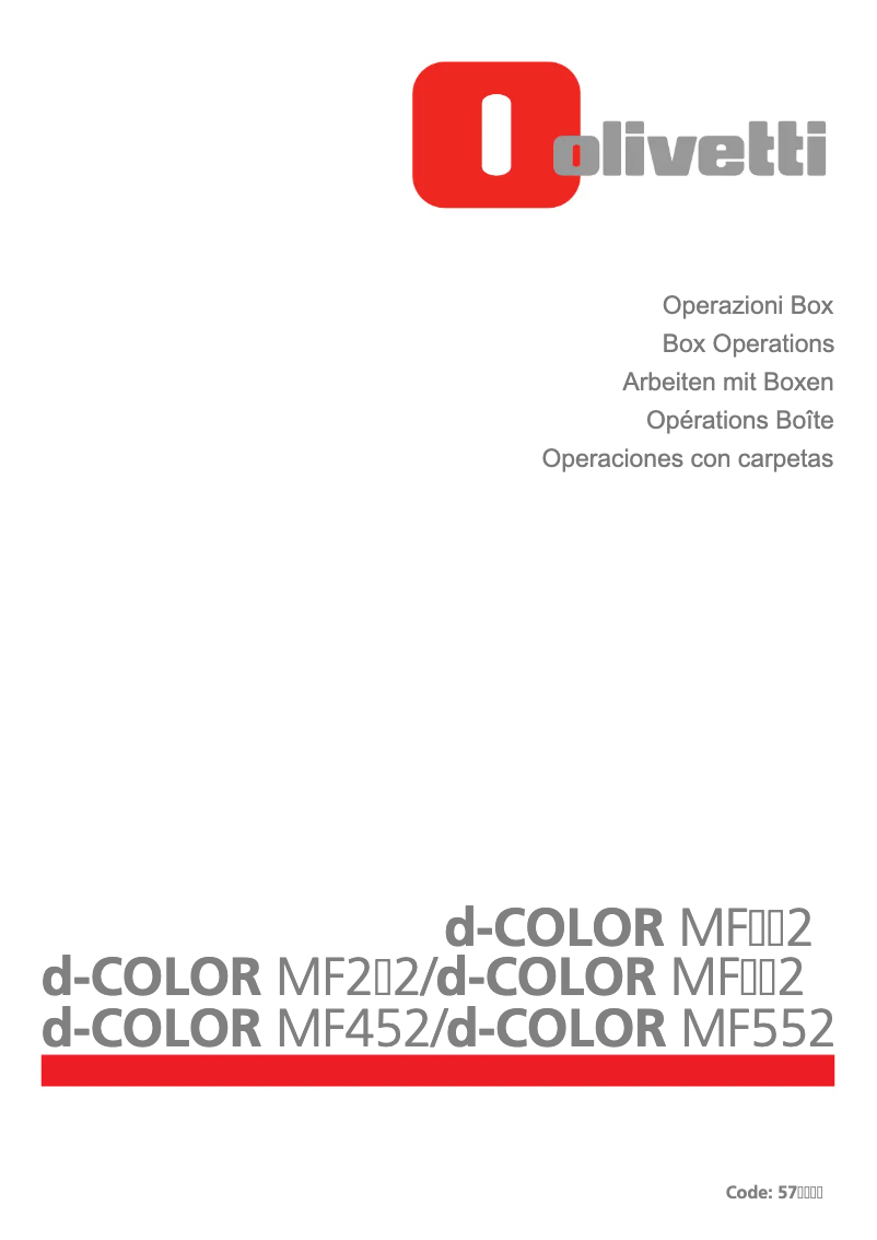 Page 1 of the manual User Manual Olivetti d-Color MF222