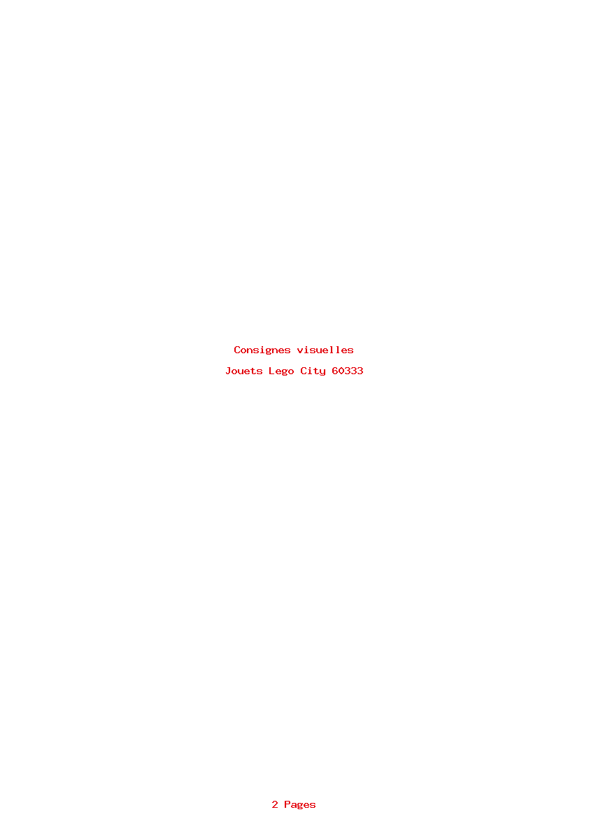 Page 1 de la notice Consignes visuelles Lego City 60333