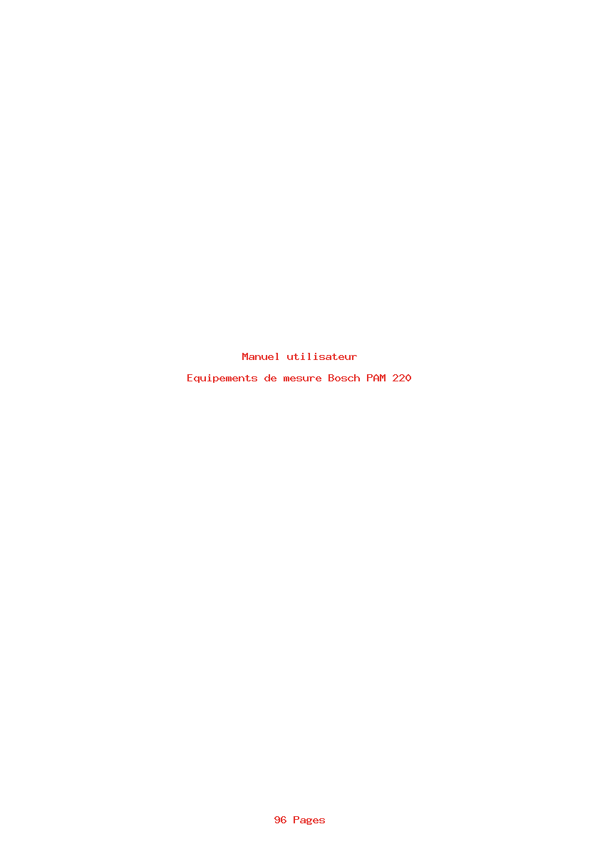 Page 1 de la notice Manuel utilisateur Bosch PAM 220