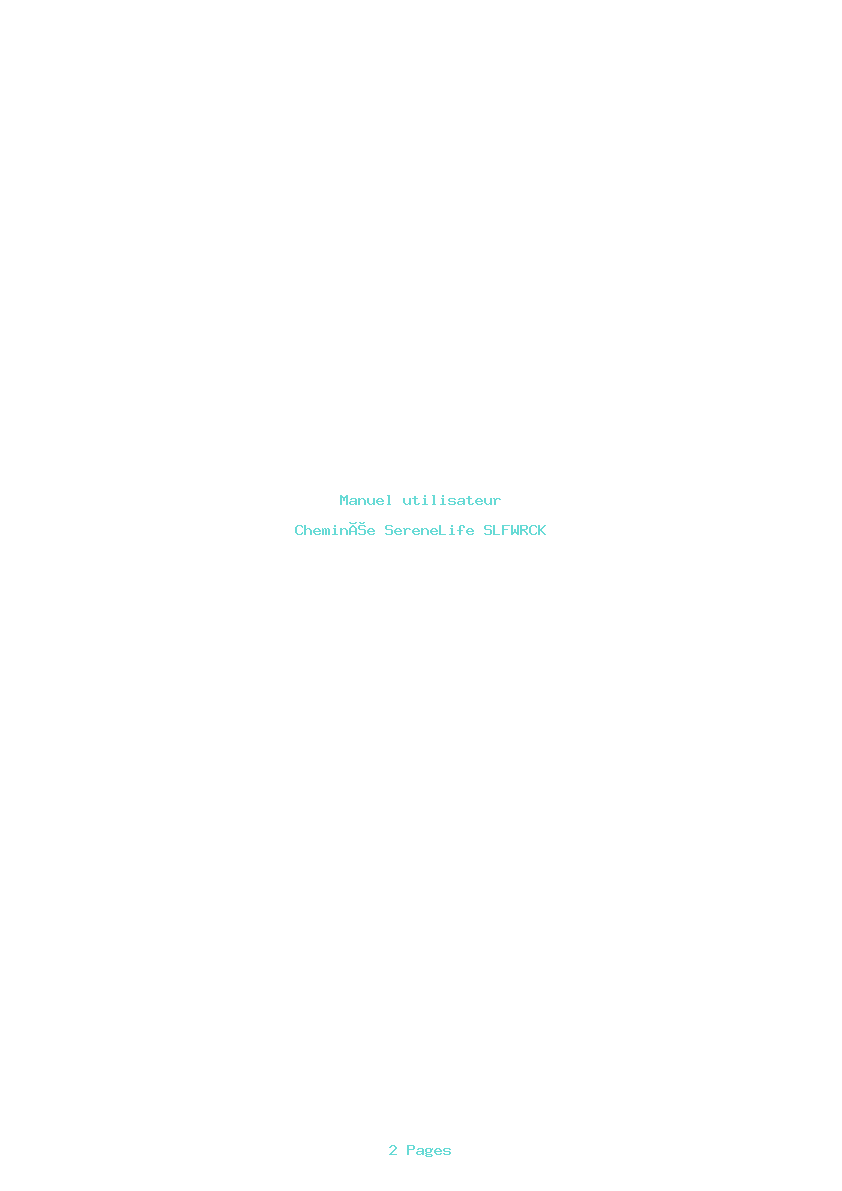 Page 1 de la notice Manuel utilisateur SereneLife SLFWRCK
