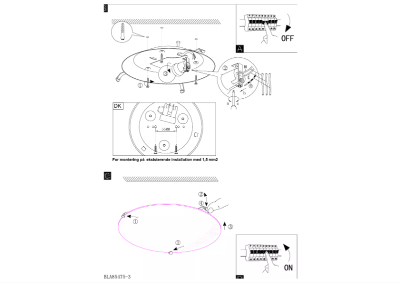 Page 1 de la notice Manuel utilisateur Eglo Mars 1