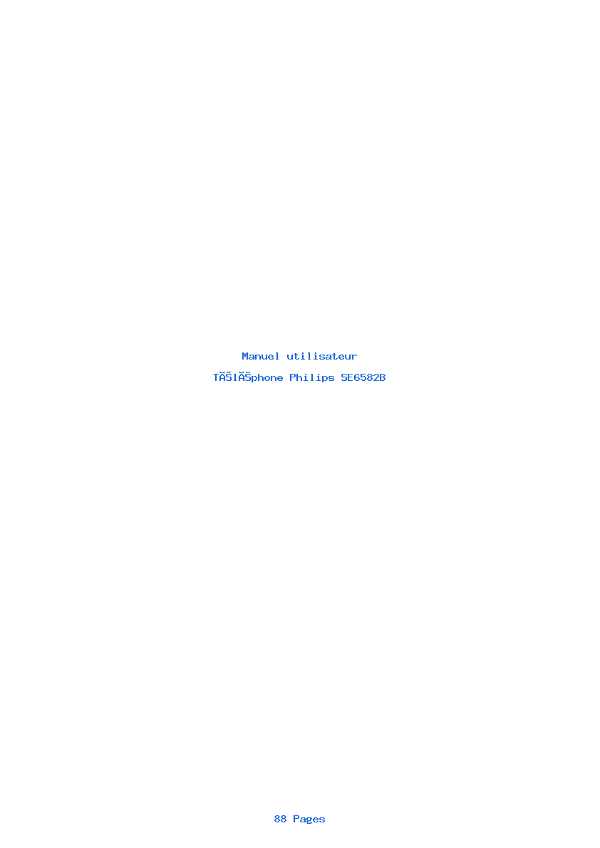 Page 1 de la notice Manuel utilisateur Philips SE6582B