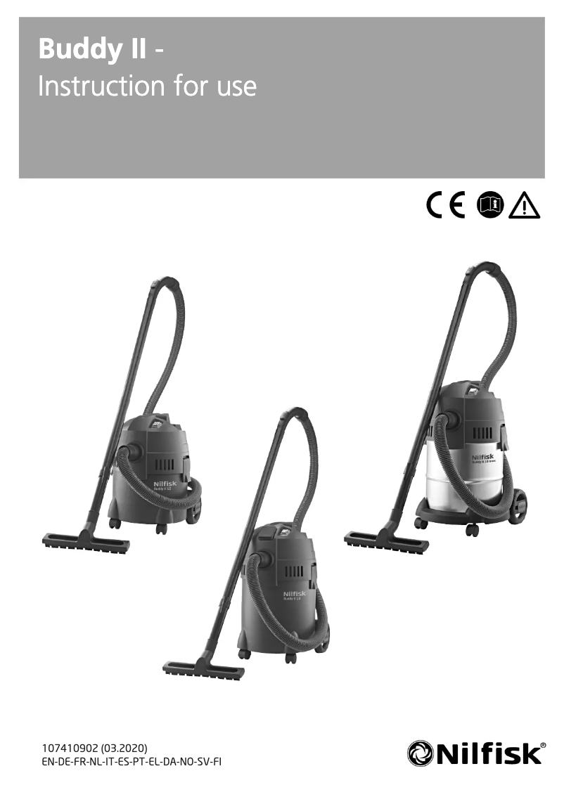 Page 1 de la notice Manuel utilisateur Nilfisk Buddy II 18 T