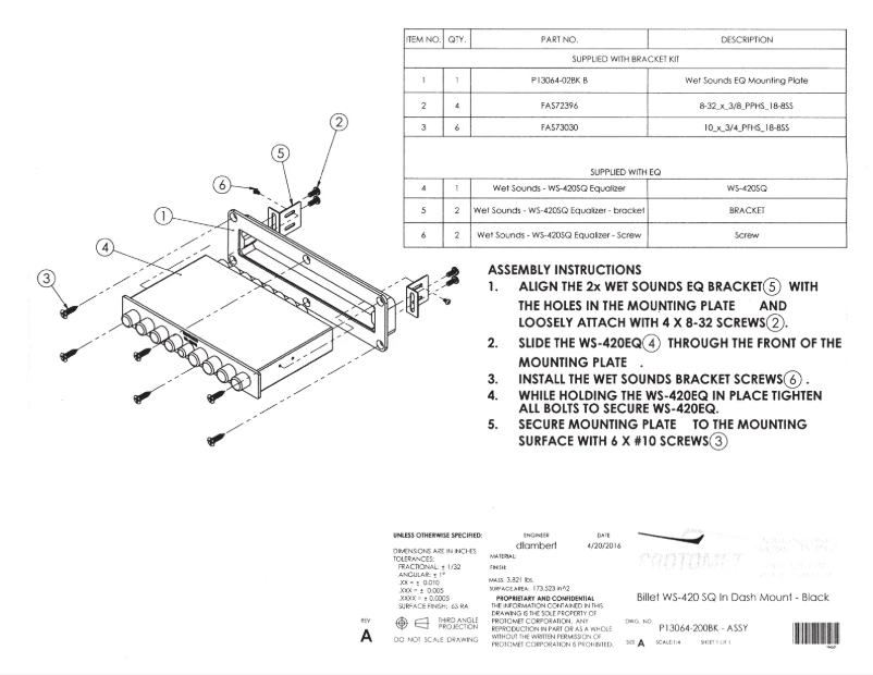 Page 1 of the manual User Manual Wet Sounds WS-EQ IDM-B