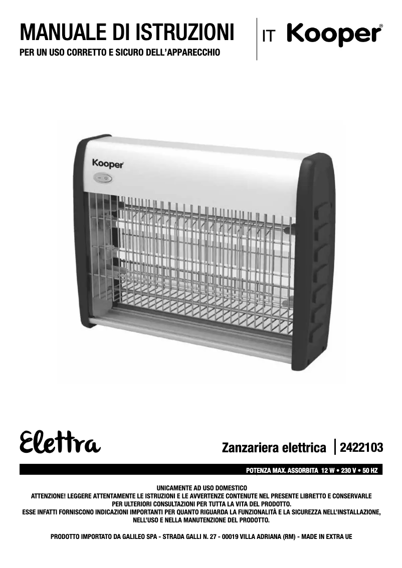 Página 1 del manual Manual de usuario Kooper 2422103