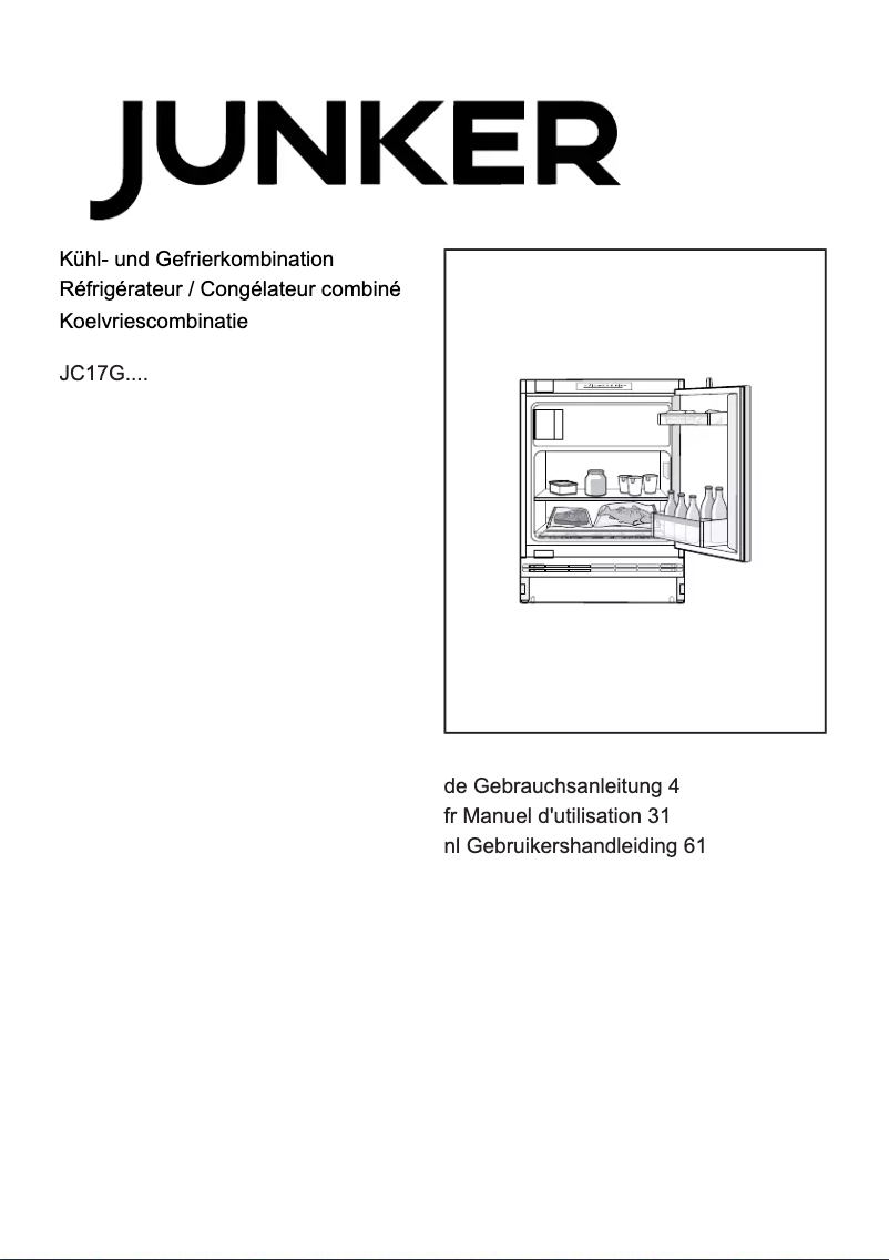 Page 1 de la notice Manuel utilisateur Junker JC17GBFD0